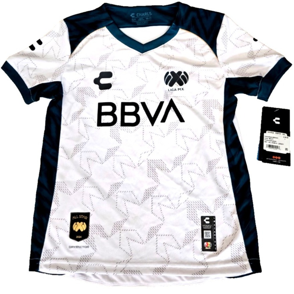 BBVA Liga MX All Star H Charly Home Jersey Boys 10-11 Years White Estilo NWT